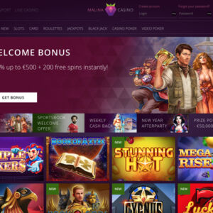 Malina Casino Homepage