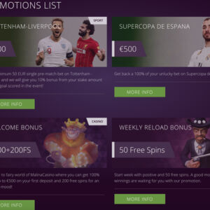 Malina Casino Promotions