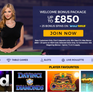 PlayUK Casino homepage