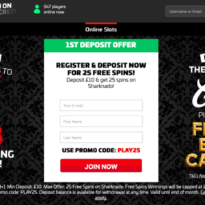 Secret Slots Casino Homepage