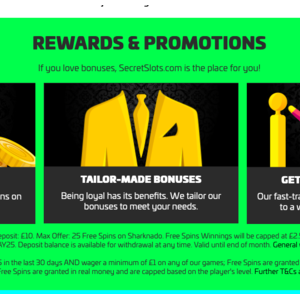 Secret Slots Casino promotions